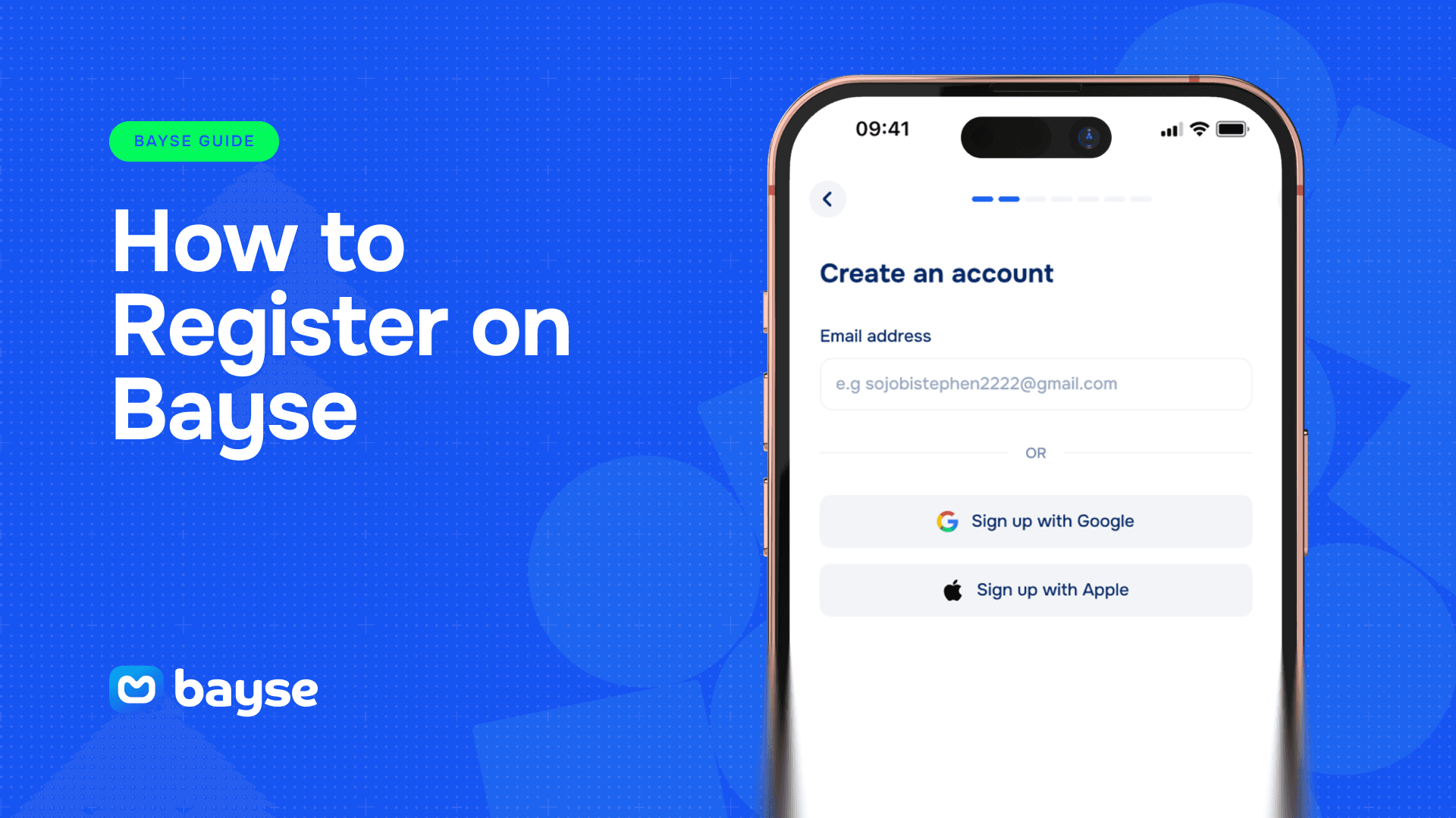 Registering for Bayse prediction market account easily